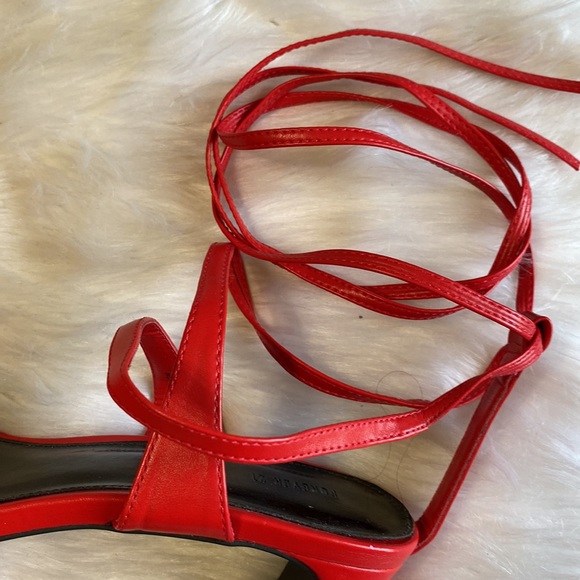 Forever 21 Cherry red low heel ankle strap - Picture 4 of 6